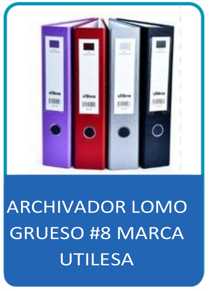 ARCHIVADOR LOMO GRUESO N8 PQX6 BX50