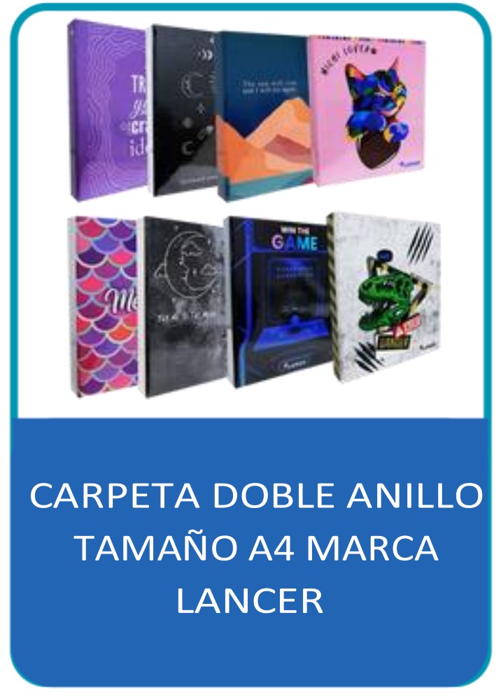 CARPETA DOBLE ANILLO A4 DISEÑO